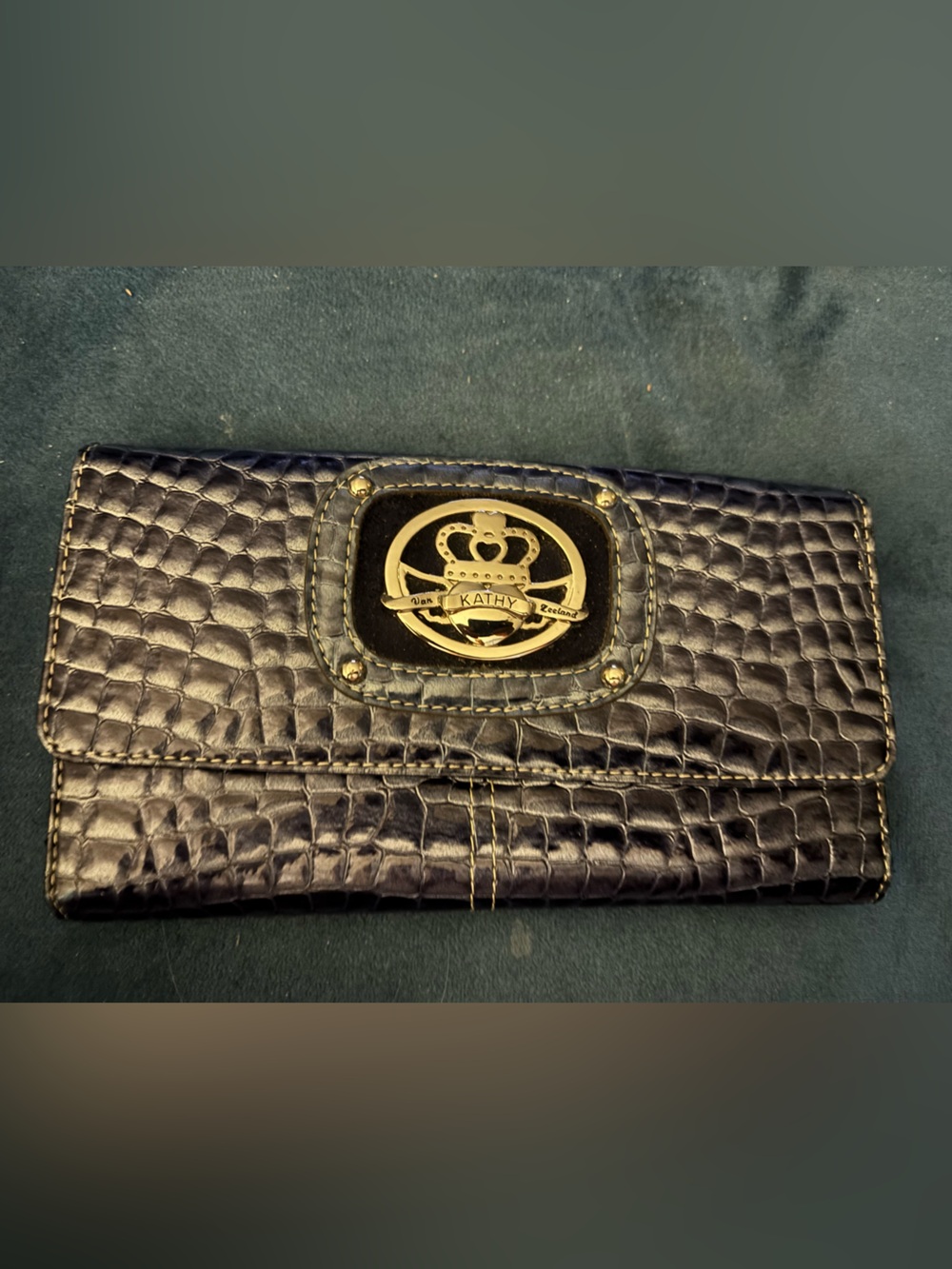 Kathy  WALLET faux Blue Croc super cute!
